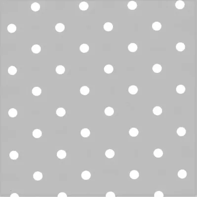 180cm Wider Width Silver Grey Polka Dot PVC Vinyl Wipe Clean Oilcloth Tablecloth • £249.90