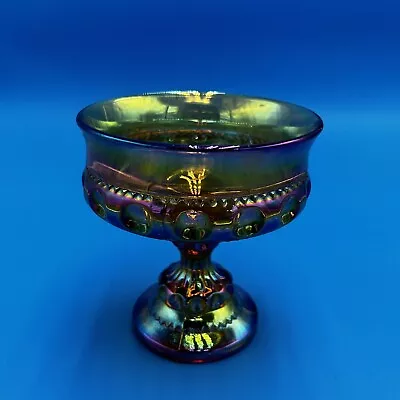 Vintage Indiana Glass Co. Carnival Glass Iridescent Gold Harvest Wedding Bowl • $22