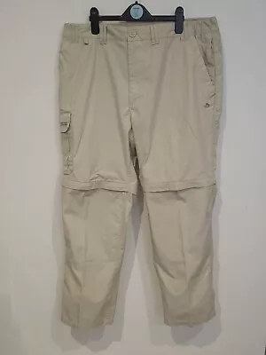 CRAGHOPPERS Men’s Kiwi Convertible Walking Trousers W36 L30 Khaki Hiking Pants • £20