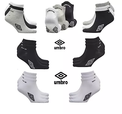 UMBRO 6-11 Men's UK Trainer Official Cotton Rich 3/6 Pairs Sports Comfy Socks • £6.99