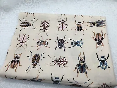 Peach Blush Assorted Insect Fabric Fat Quarter 100%  Cotton • £5.95