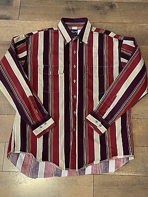 Vintage 80s Wrangler Western Made USA Brushpopper Shirt Sz L Rodeo Heavy Weight • $154.16