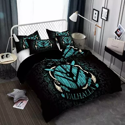 Victory Or VALHALLA Doona Duvet Cover Religion Bedding Set Pillowcase Wolf • $52