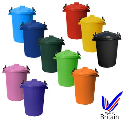 £86.79 • Buy 10 X Coloured Plastic Bin 50L - Ideal For Animal Feed/ Horses/ Cats/ Dogs/ Birds