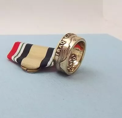 USA War  Iraq Campaign Medal Veteran Rings Military Ring Size  10  Sizes 8 To 14 • $64