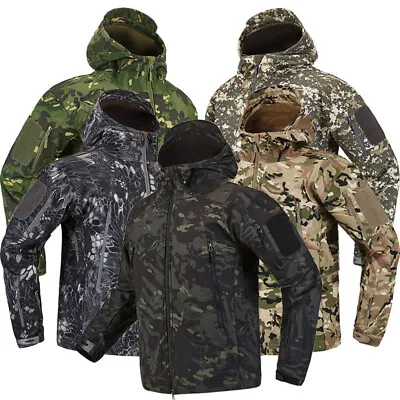 Shark Skin Soft Shell Tactical Waterproof Windbreaker Fleece Coat Camouf Jacket • $59.20