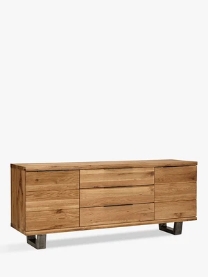 £879.99 • Buy John Lewis Calia Three Drawer Sideboard Oak Storage AS03 Industrial RRP £1249