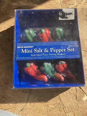 Mini Red & Green Chili Pepper Salt & Pepper Shakers 3 Sets • $12