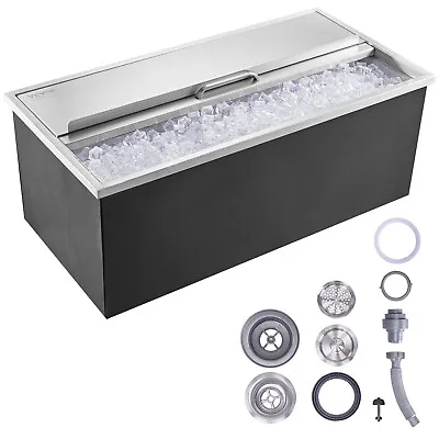 VEVOR 36 X18 X14  Drop In Ice Chest Ice Cooler Ice Bin Stainless Steel W/Cover • $295.99