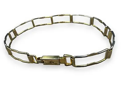 Vintage Adolfo Silver & Gold Tone Link Metal Belt Made In Italy 32” • $25.99
