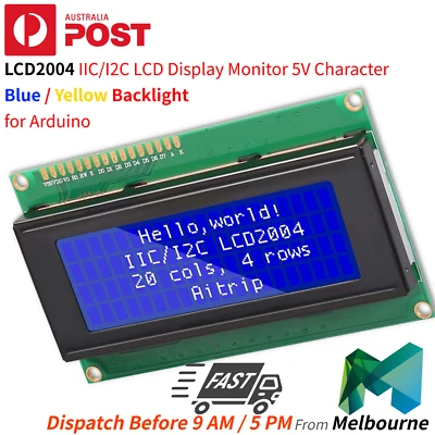 $19.99 • Buy 2004 20X4 LCD Display 5V IIC/I2C Interface Module For Arduino AU