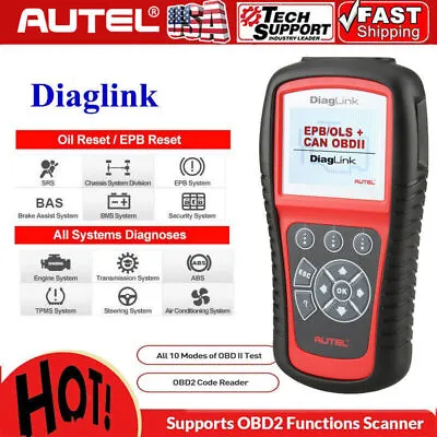 Autel Diaglink PK MD802 ABS SRS OBD2 Car Diagnostic Scanner Full System Oil EPB • $99