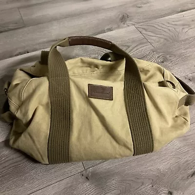 Vtg Eddie Bauer Canvas Duffel Bag 90s Carry On Weekender Travel Rare EUC Green • $35