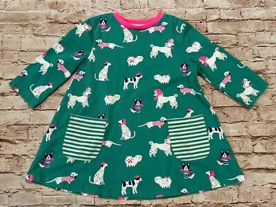 Mini Boden Green/Pink Dog Print Tunic Girls 5-6Y • $15.99