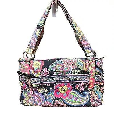 Vera Bradley Stephanie Shoulder Bag Handbag Purse Tote Symphony In Hue Cotton • $33.97