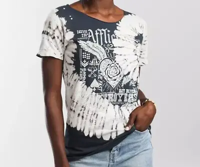 Affliction Women's TRAGIC LOVE Short Sleeve Scoop Neck T-Shirt In Size SMALL NWT • $62.83