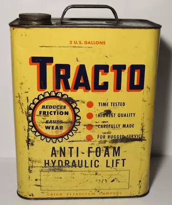 1960s VINTAGE TRACTO OIL CAN COUNCIL BLUFFS IOWA OMAHA NEBRASKA 2 GALLON OIL CAN • $55.99