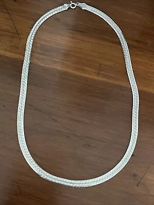 Sterling Silver Herringbone Necklace 925 18  • $20