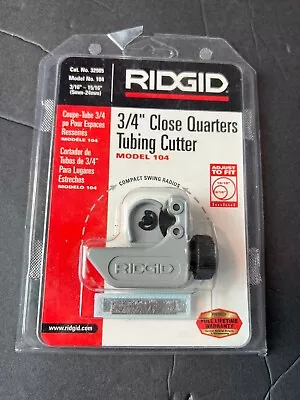 RIDGID (32985) Mod 104 - 3/4  Close Quarters Tubing Cutter (3/16 -15/16 )..NEW!! • $14.99