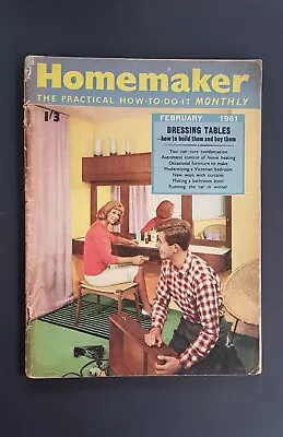 Homemaker  Magazine. The Practical How To Do It Monthly.  February 1961 Vintage • £5