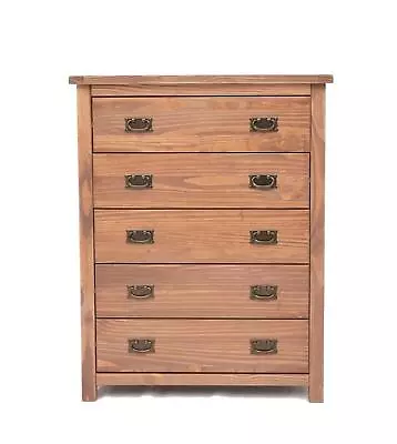 Chest Of Drawers 5 Drawer Dark Oak Bedroom Furniture Storage Wood Unit • £264.99