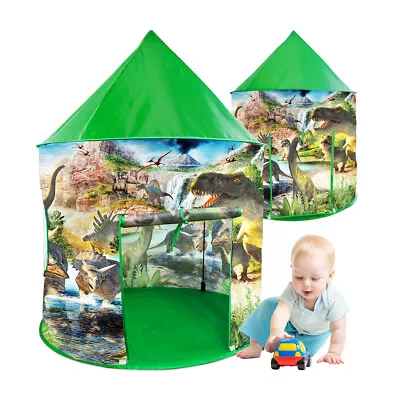 Indoor Outdoor Kids Baby Pop Up Play Tent Cute Dinosaur Boys Playhouse • £15.55