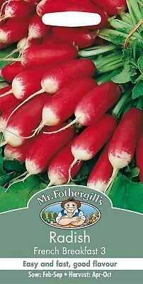 Radish Seeds French Breakfast By Mr Fothergills Vegetable Seeds FREE UK DELIVERY • £2.49