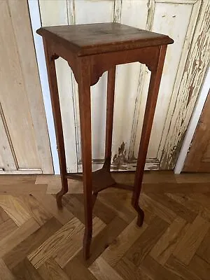 Vintage Antique Arts & Crafts Oak Torchere Jardiniere Plant Stand  • £95