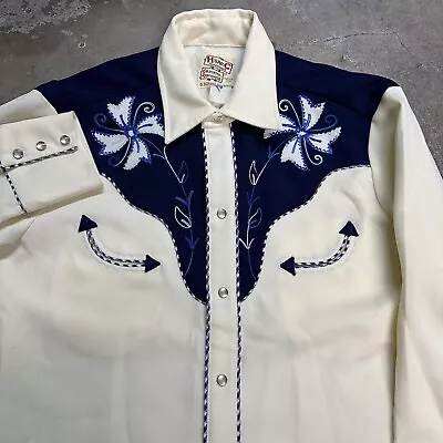 Vintage H Bar C California Ranchwear Floral Western Pearl Snap Longsleeve Shirt • $119.99