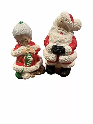 Vintage Mr And Mrs Santa Claus Atlantic Mold Ceramic Figures Large  • $79.99