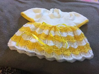 £5 • Buy New Hand Knitted Baby Dress. Newborn Size