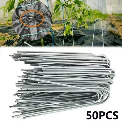 50-200PC Ground Pegs Steel Lawn Anchor U Tent Pegs Weed Mat Fastening Turf Pins • $13.69