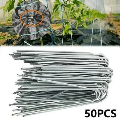 $12.59 • Buy 50PCS Lawn Anchor U Tent Pegs Weed Mat Fastening Turf Pins Grass Synthetic AU