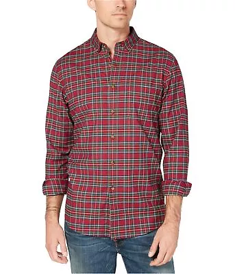 Club Room Mens Maxwell Tartan Plaid Button Up Shirt Red XX-Large • $24.65