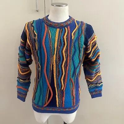 Emaroo Australia Sweater Mens XS Multicolor Coogi Style 3D Knit Sweater Jumper • $120