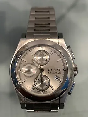 Gucci Automatic Chronograph Pantheon Watch 115.2 Gray Dial Stainless Steel 44mm • $600