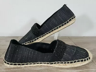 Women's Dana Buchman Size 8M Black Espadrilles Beading Accents • $39.99