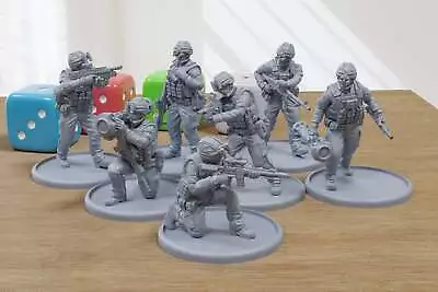 Modern British Army Spec - 3D Printed Miniature Wargames Minifigures - 28mm/3 • £12.05