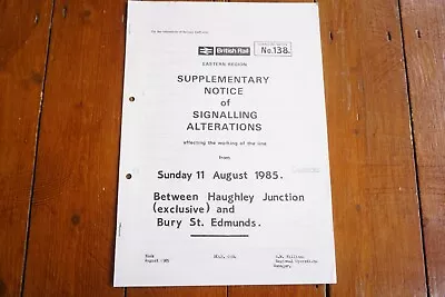 1985 Bury St Edmunds Signal Box Railway Signalling Diagram Notice Map Eastern • £14.99