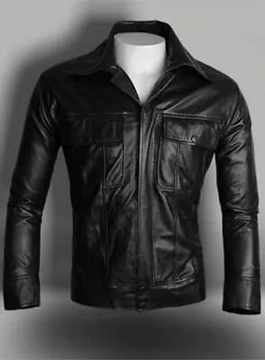 Mens Rock N Roll Elvis Presley Black Leather Jacket • $84.99