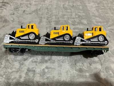 £13.58 • Buy Tyco HO Scale Unique A.T & F.S 90806 Flat Car Loaded With 3 Die Cast Bulldozers