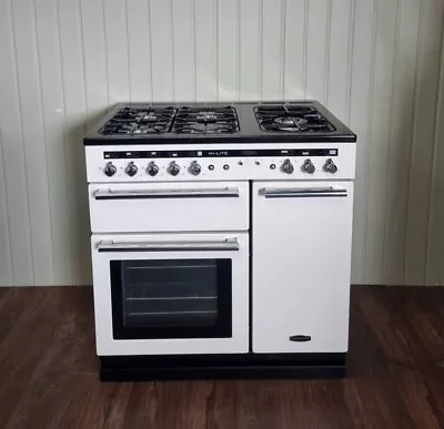 Rangemaster Hi-Lite 90cm.  White  And Chrome . Range Cooker.  • £1099