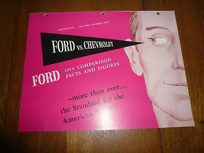 1954 Ford Facts Car Data Book - Ford Vs. Chevrolet • $16.94