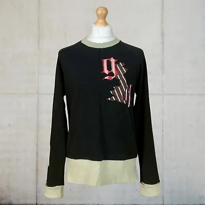 Vintage Black Fake London Genius Fishtail Sweatshirt With Appliqués Size Large • £29