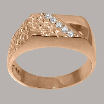 14ct Rose Gold Natural Diamond Mens Band Ring - Sizes N To Z • $1811.50