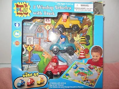 Dolgencorp Wind Up Vehicles /truck/police Car/ Wrecker/ Toys/ 16x16 Mat Track • $10