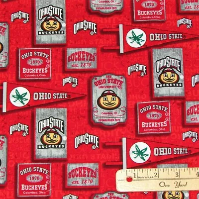 Ohio State University Pennant 100% Cotton Fabric    1/2 Yard    #OHS-1267 • $3.37