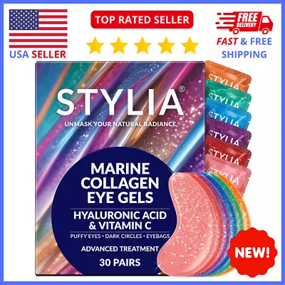 Under Eye Patches For Dark Circles And Puffy Eyes (30 Pairs) Marine Collagen • $19.19