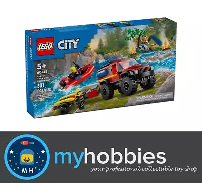 LEGO 60412 City 4x4 Fire Truck With Rescue Boat Brand New And Sealed • $56.80