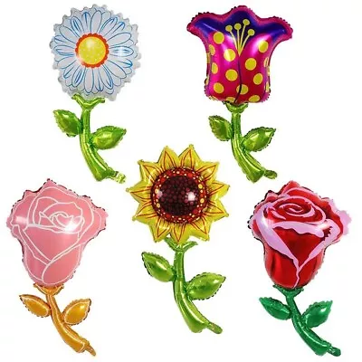 1 X Flower Air Walker Balloon Happy Birthday Party Colourful Various Flowers • £2.49